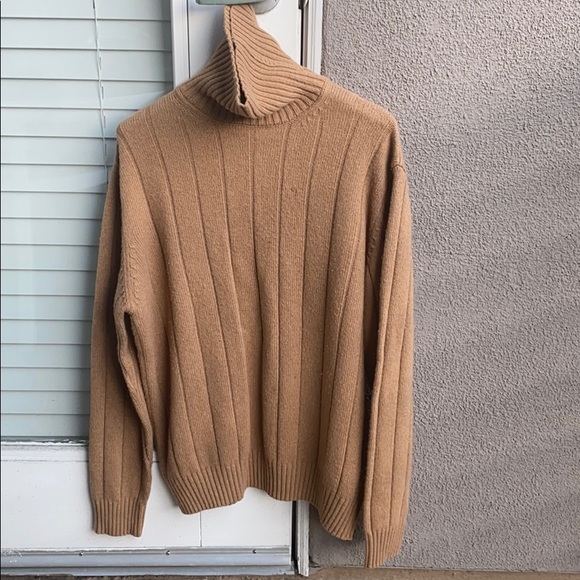 MENS POINT OF ITALY TAN TURTLENECK SWEATER MADE IN ITALY 🇮🇹 - Picture 2 of 4